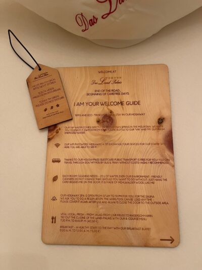 ECO Guide - Sustainable guest guide DAS LAND-PALAIS Mountain Hideaway